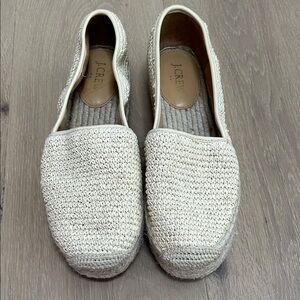 J. Crew Cream Woven Espadrille Flats